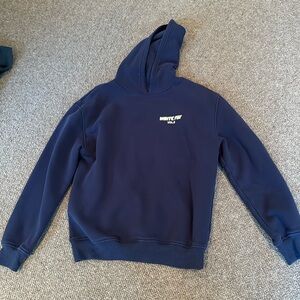 Blue and yellow white fox oversized hoodie size xs/s fits big